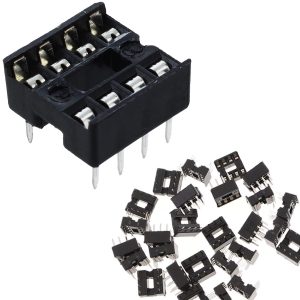 50PCS 8Pin IC chip Socket Adaptor 2.54mm Pitch Type Socket Dual Row Flat Pins Soldering Integrated Circuit IC Sockets Connector