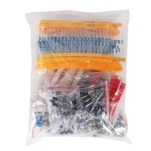 1400PCS Basic Electronics Component Assortment Kit Basic Electronics Kit,LED Diode,Common Diodes,Electrolytic Capacitor,Ceramic Capacitor,Resistors,Transistor Component for Arduino for DIY