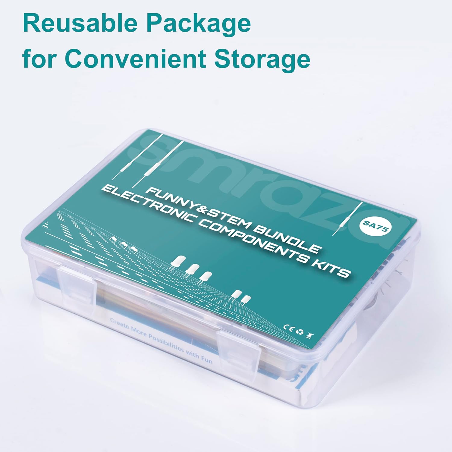 Electronics Component Fun Kit for Arduino with Power Supply Module, Jumper Wire,Precision Potentiometer,830 tie-Points Breadboard Compatible with STM32, for Raspberry Pi - Image 2