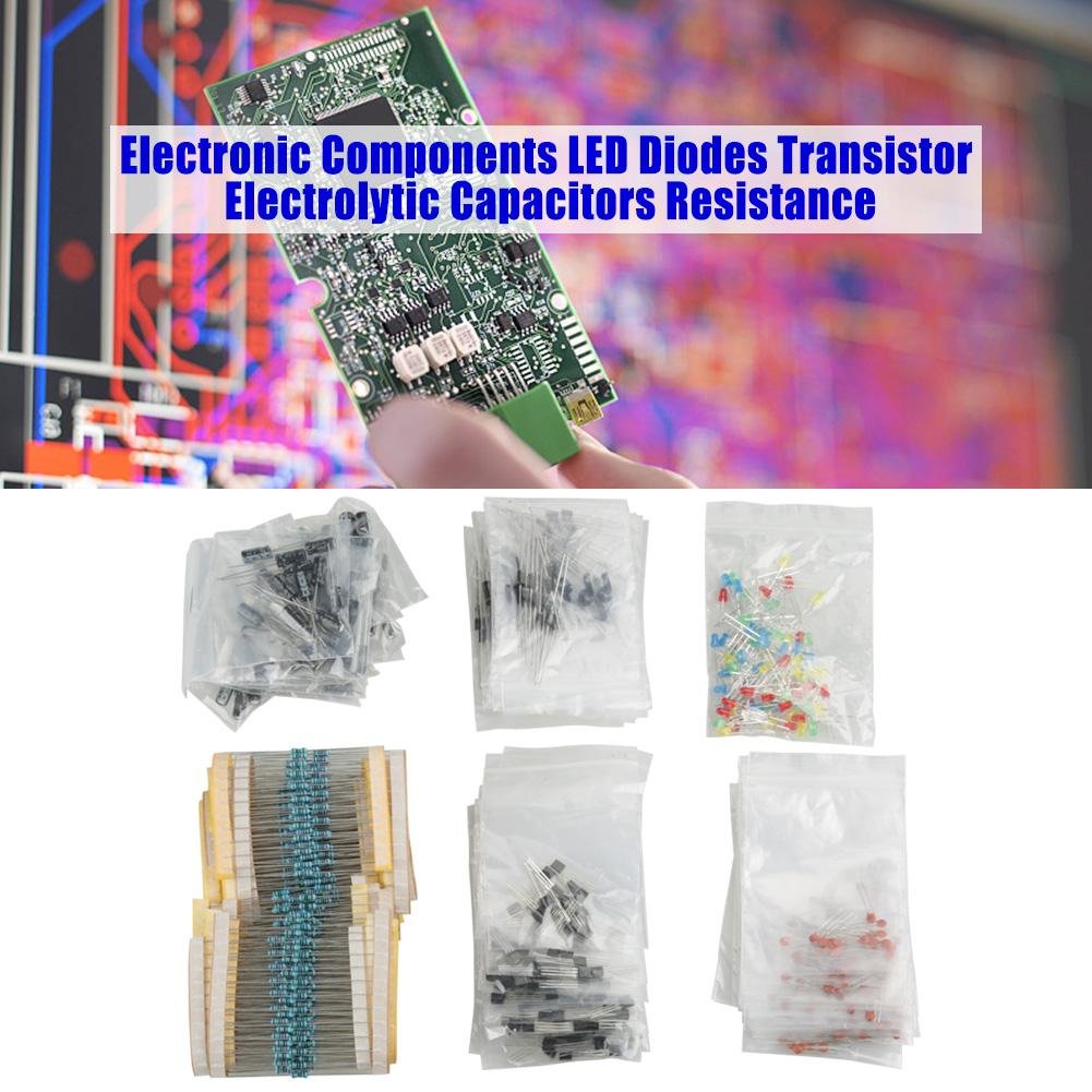 1390pcs Electronic Components Kit Assortment Includes 100 LEDs +100 Diodes +170 Transistor +120 Electrolytic Capacitors + 600 Resistors + 300 Ceramic Capacitors - Image 2