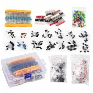 1400Pcs Basic Electronics Component Assortment Kit, Electrolytic Capacitor, Ceramic Capacitor, LED Diode, Common Diode, Resistor, Transistor Component for Arduino, Electronic DIY Project