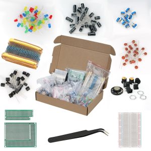 1935Pcs Electronic Component Kit Capacitors Resistors LEDs Diodes Transistors PCBs Speakers DC Jacks Operational Amplifiers Trimmers Compatible with for UNO R3