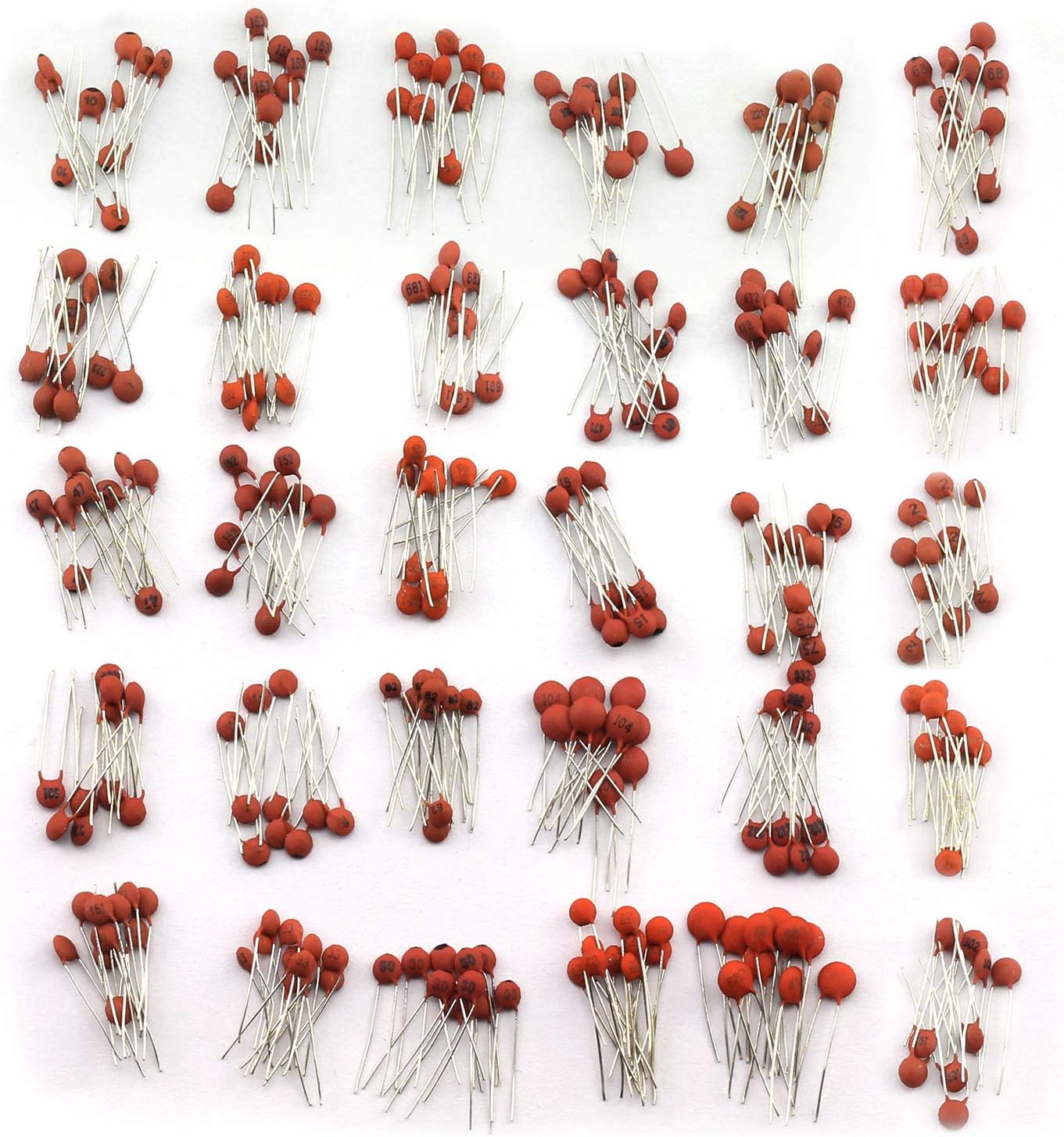 300pcs Ceramic Capacitors Assorted Kit 2pF-0.1uF 30 Values Commonly Used Electronic Component DIY Assortment