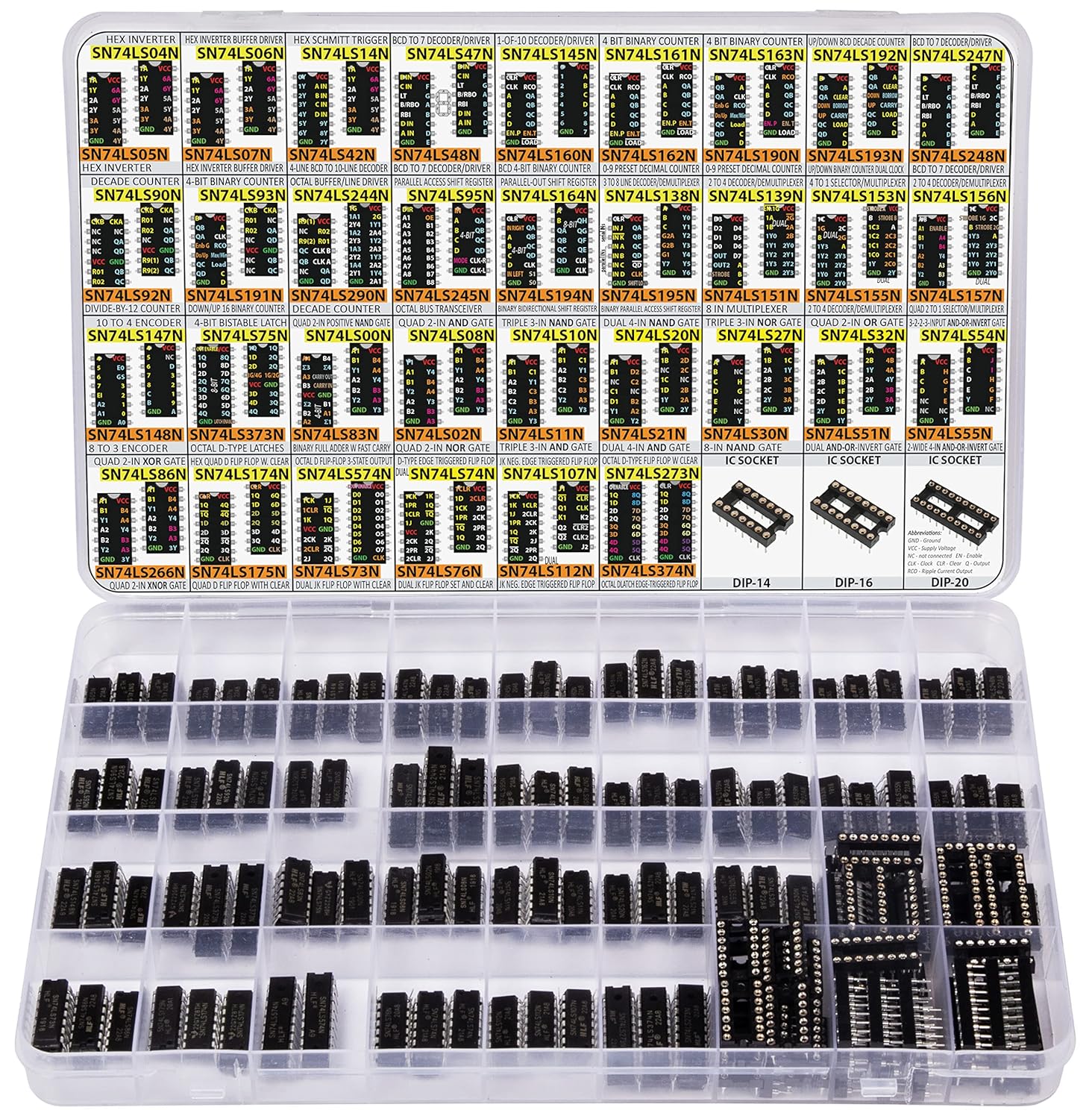 Big 74LS IC TTL 74 Logic IC Series Assortment 66 Types, 132 pcs, 74LS00, 74LS08, 74LS32,74LS76, 74LS04, 74LS14, 74LS47, 74LS90, 74LS244, 74LS245, 74LS164, 74LS138, 74LS157 - Image 2